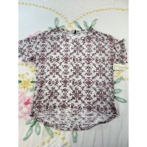 North River Womens M‎ Tie Dye Geometric Print Short Sleeve Tunic Top